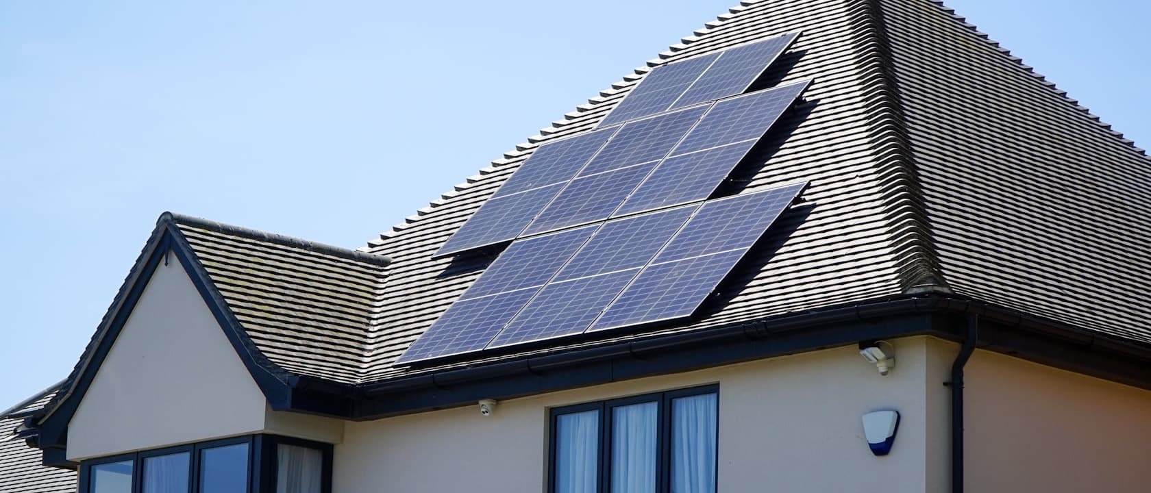 A finished array on a tiled residential roof